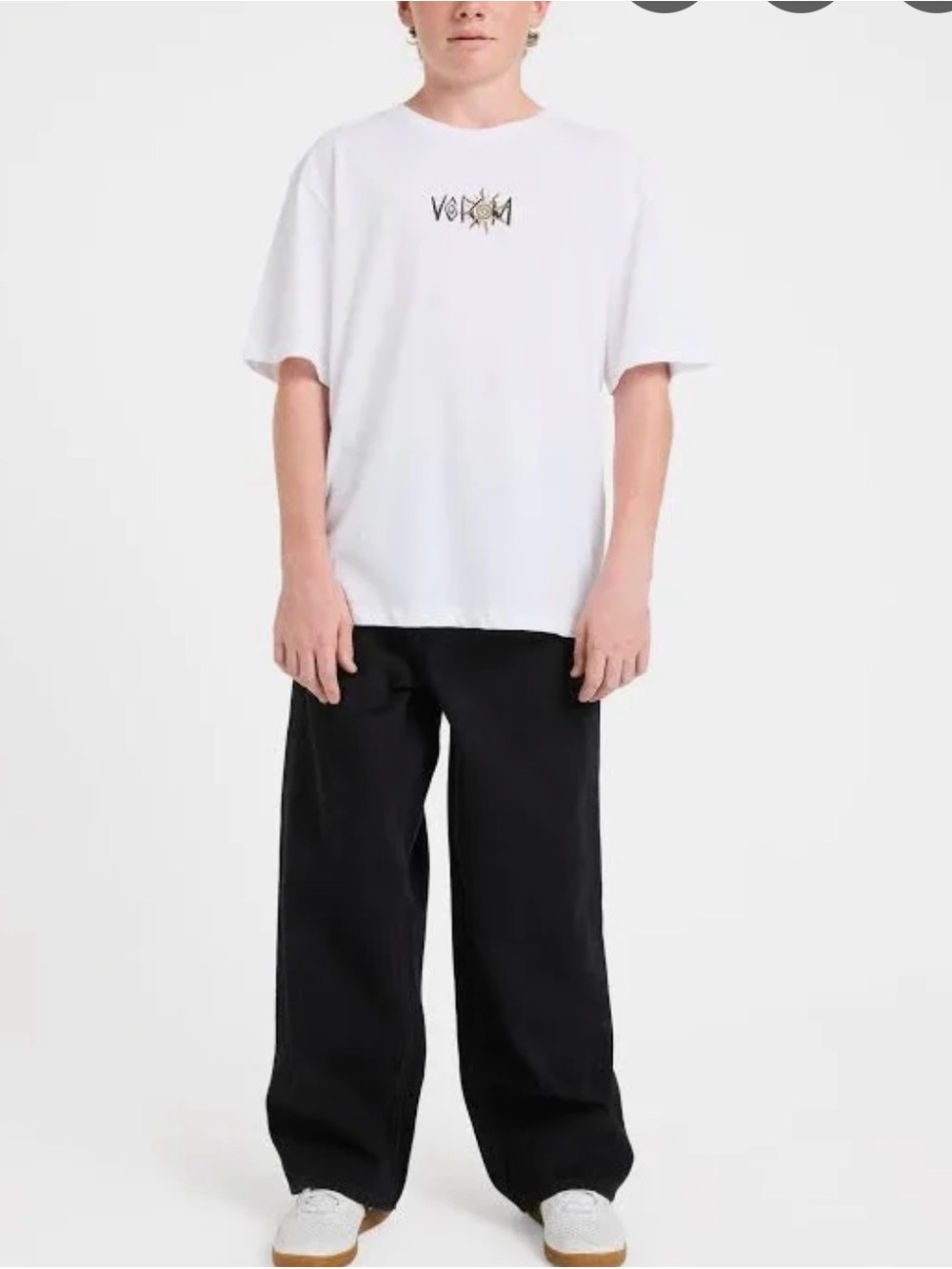 Volcom Chillow Denim Black Wide-Leg Jeans - Youth 8